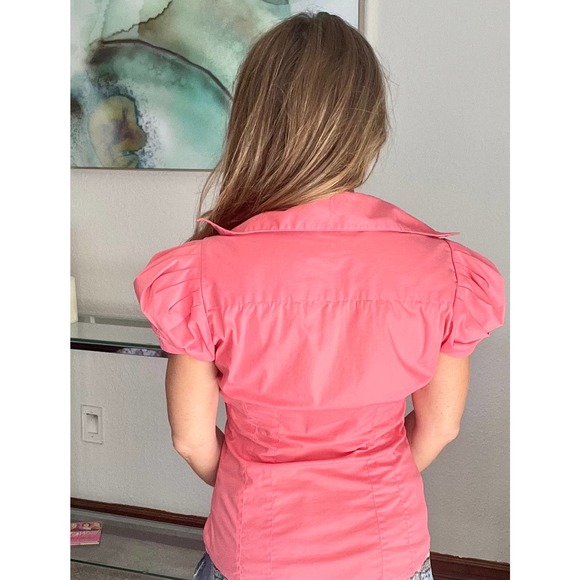 Bebe Coral Snap Up Blouse, Size XS - Picture 4 of 5